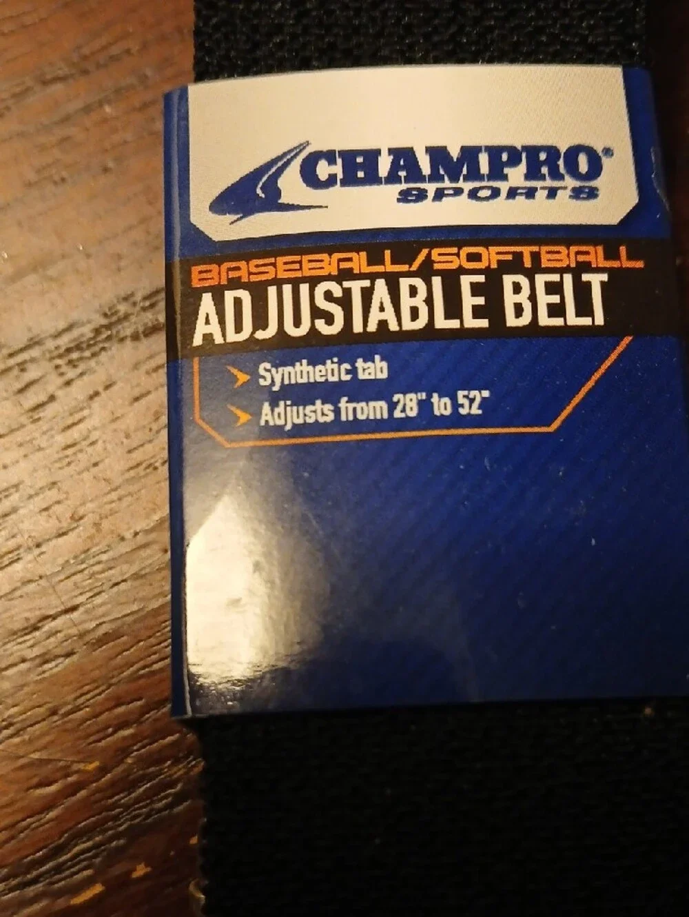 Champion Black Adjustable Sports Belt with Metal Buckle
